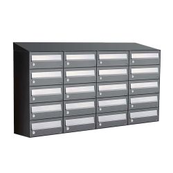 Brievenbusunit Hive set wand 4-breed, 5-hoog - antraciet