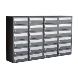 Brievenbusunit Hive set wand 4-breed, 6-hoog - antraciet