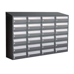 Brievenbusunit Hive set wand 4-breed, 6-hoog - antraciet