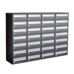 Brievenbusunit Hive set wand 4-breed, 7-hoog - antraciet