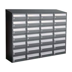 Brievenbusunit Hive set wand 4-breed, 7-hoog - antraciet