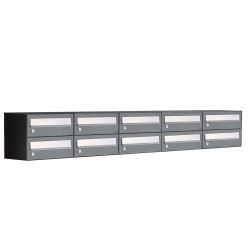 Brievenbusunit Hive set wand 5-breed, 2-hoog - antraciet
