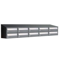 Brievenbusunit Hive set wand 5-breed, 2-hoog - antraciet