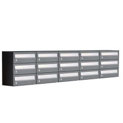 Brievenbusunit Hive set wand 5-breed, 3-hoog - antraciet