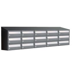 Brievenbusunit Hive set wand 5-breed, 3-hoog - antraciet