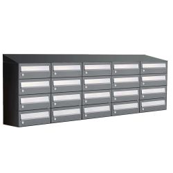 Brievenbusunit Hive set wand 5-breed, 4-hoog - antraciet