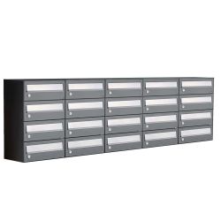 Brievenbusunit Hive set wand 5-breed, 4-hoog - antraciet