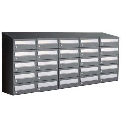 Brievenbusunit Hive set wand 5-breed, 5-hoog - antraciet