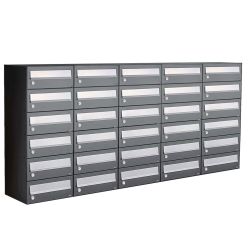 Brievenbusunit Hive set wand 5-breed, 6-hoog - antraciet