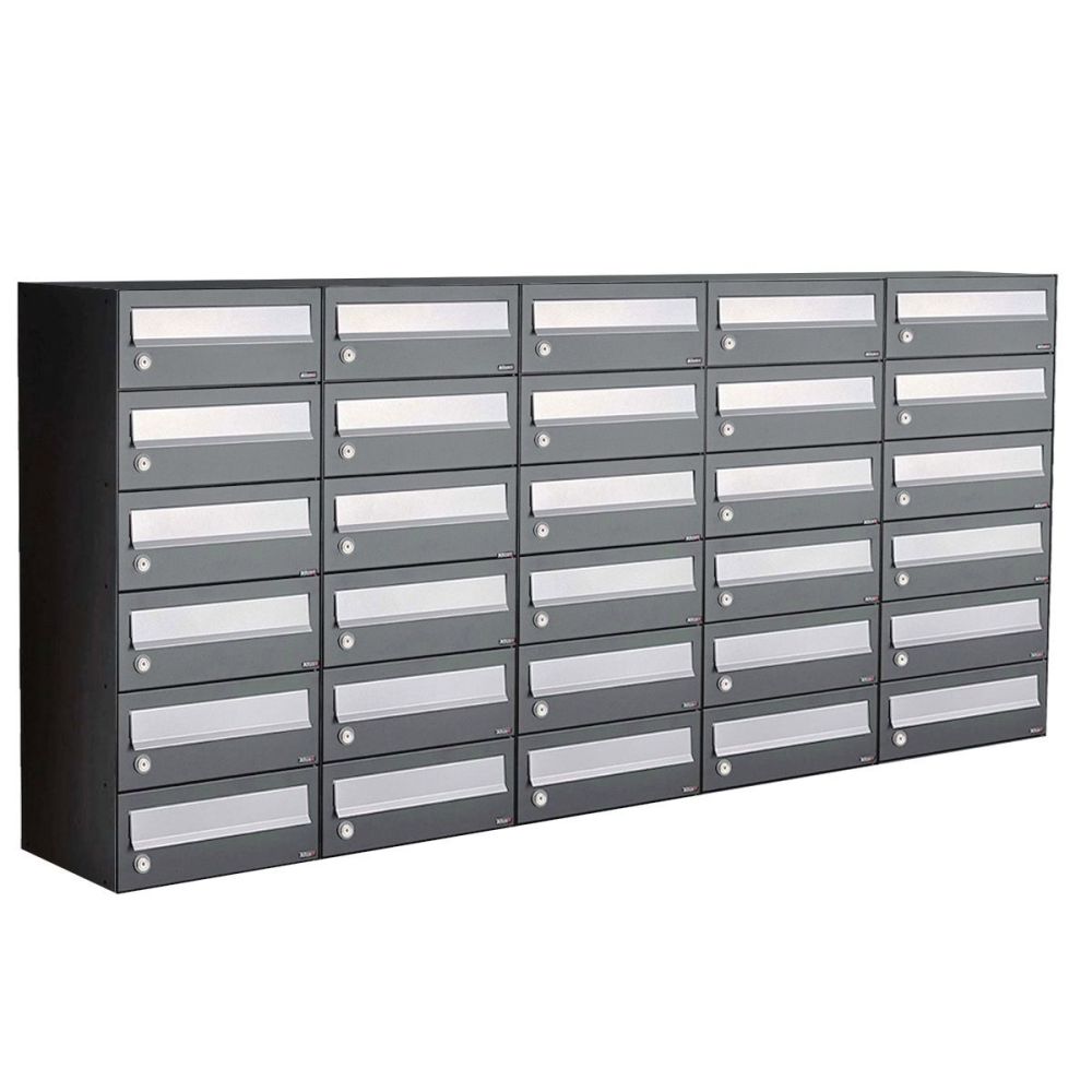 Brievenbusunit Hive set wand 5-breed, 6-hoog - antraciet