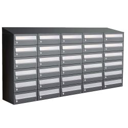 Brievenbusunit Hive set wand 5-breed, 6-hoog - antraciet