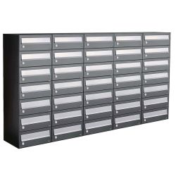 Brievenbusunit Hive set wand 5-breed, 7-hoog - antraciet