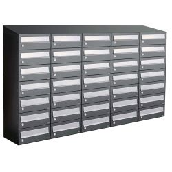 Brievenbusunit Hive set wand 5-breed, 7-hoog - antraciet