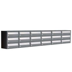 Brievenbusunit Hive set wand 6-breed, 3-hoog - antraciet