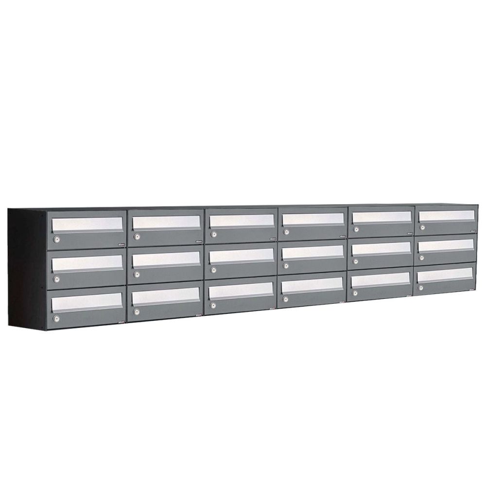 Brievenbusunit Hive set wand 6-breed, 3-hoog - antraciet