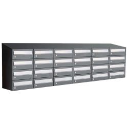 Brievenbusunit Hive set wand 6-breed, 4-hoog - antraciet