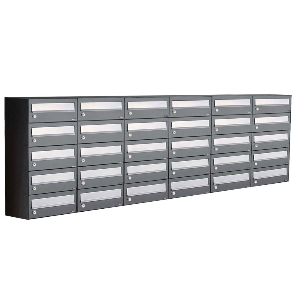 Brievenbusunit Hive set wand 6-breed, 5-hoog - antraciet