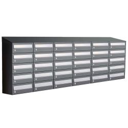 Brievenbusunit Hive set wand 6-breed, 5-hoog - antraciet