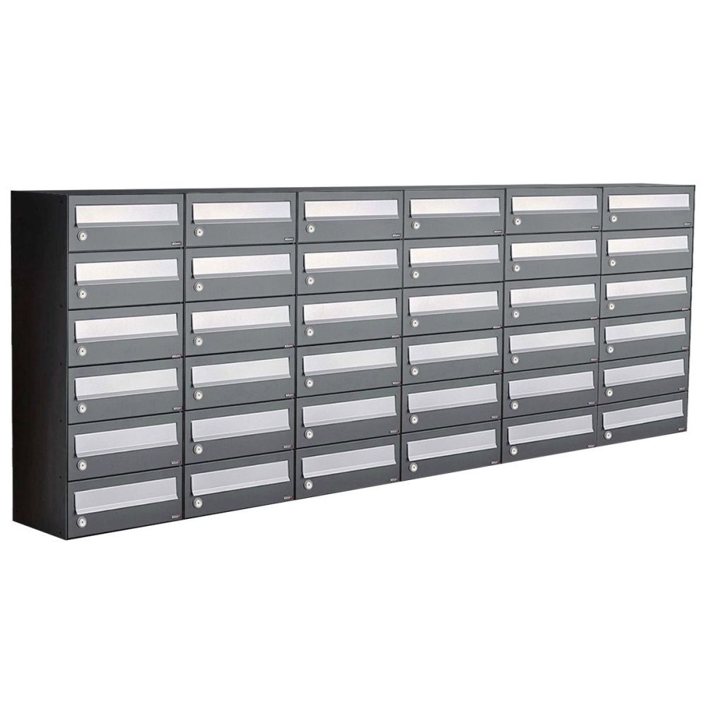 Brievenbusunit Hive set wand 6-breed, 6-hoog - antraciet
