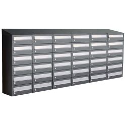 Brievenbusunit Hive set wand 6-breed, 6-hoog - antraciet