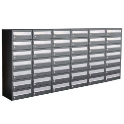 Brievenbusunit Hive set wand 6-breed, 7-hoog - antraciet