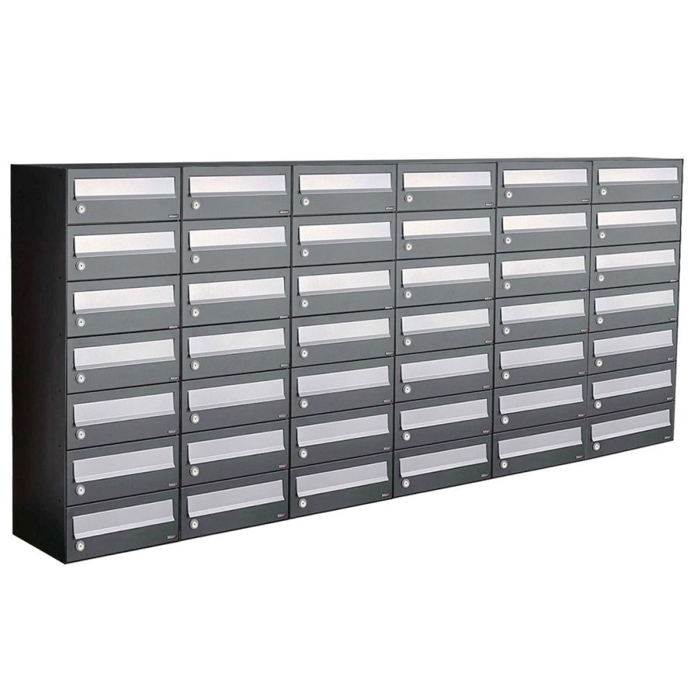 Brievenbusunit Hive set wand 6-breed, 7-hoog - antraciet