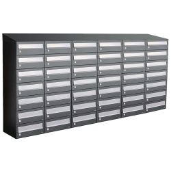 Brievenbusunit Hive set wand 6-breed, 7-hoog - antraciet