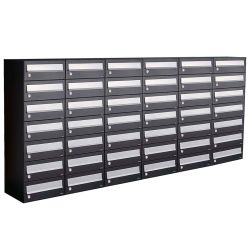 Brievenbusunit Hive set wand 6-breed, 7-hoog - zwart