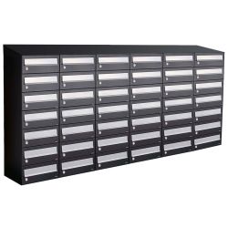 Brievenbusunit Hive set wand 6-breed, 7-hoog - zwart