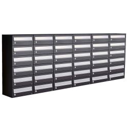 Brievenbusunit Hive set wand 6-breed, 6-hoog - zwart