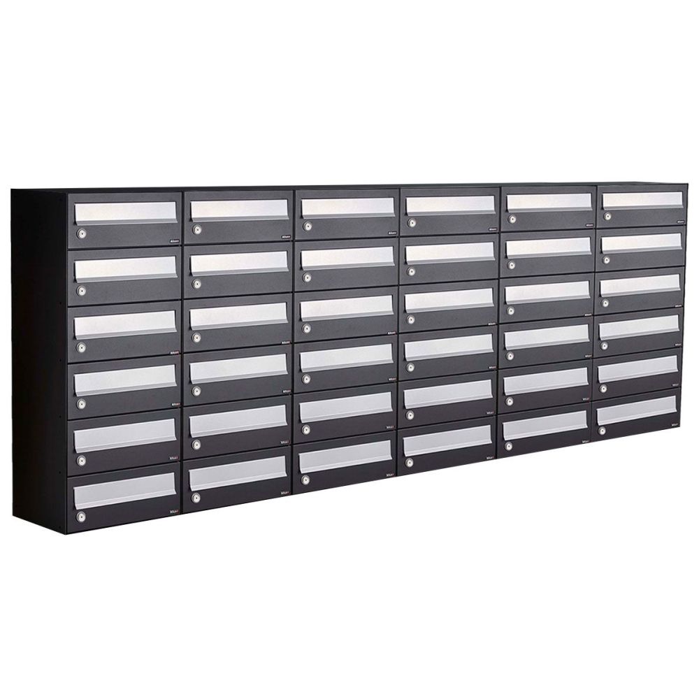 Brievenbusunit Hive set wand 6-breed, 6-hoog - zwart