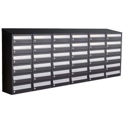 Brievenbusunit Hive set wand 6-breed, 6-hoog - zwart