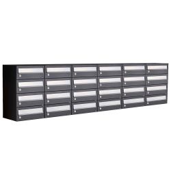 Brievenbusunit Hive set wand 6-breed, 4-hoog - zwart