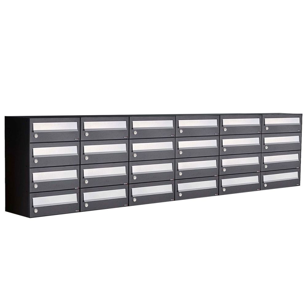 Brievenbusunit Hive set wand 6-breed, 4-hoog - zwart