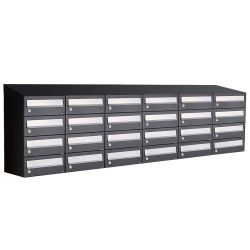 Brievenbusunit Hive set wand 6-breed, 4-hoog - zwart