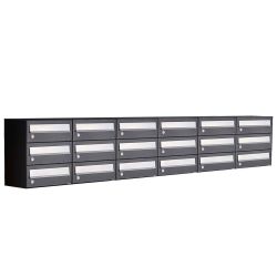 Brievenbusunit Hive set wand 6-breed, 3-hoog - zwart