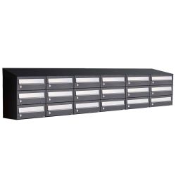 Brievenbusunit Hive set wand 6-breed, 3-hoog - zwart