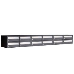 Brievenbusunit Hive set wand 6-breed, 2-hoog - zwart