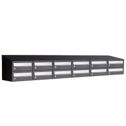 Brievenbusunit Hive set wand 6-breed, 2-hoog - zwart