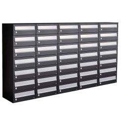 Brievenbusunit Hive set wand 5-breed, 7-hoog - zwart