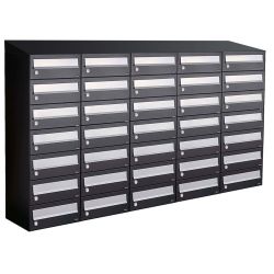 Brievenbusunit Hive set wand 5-breed, 7-hoog - zwart