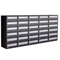 Brievenbusunit Hive set wand 5-breed, 6-hoog - zwart