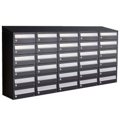 Brievenbusunit Hive set wand 5-breed, 6-hoog - zwart