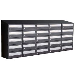 Brievenbusunit Hive set wand 5-breed, 5-hoog - zwart