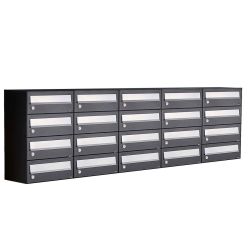 Brievenbusunit Hive set wand 5-breed, 4-hoog - zwart
