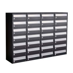 Brievenbusunit Hive set wand 4-breed, 7-hoog - zwart