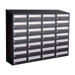 Brievenbusunit Hive set wand 4-breed, 7-hoog - zwart