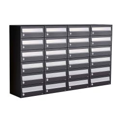 Brievenbusunit Hive set wand 4-breed, 6-hoog - zwart