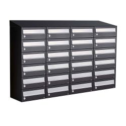 Brievenbusunit Hive set wand 4-breed, 6-hoog - zwart
