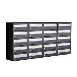 Brievenbusunit Hive set wand 4-breed, 5-hoog - zwart